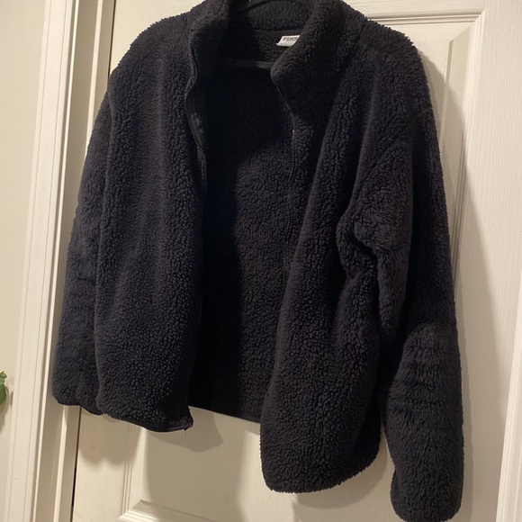 Victoria’s Secret PINK L Black Teddy Fleece Jacket - Picture 2 of 7